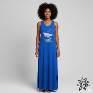 Robe Longue Grenouille Bleu