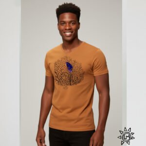 T-Shirt col V Dem Juv Camel